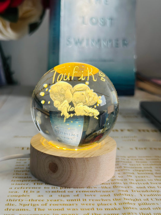 Boule cristal personalisée -  كرة مضيئة بالاسم