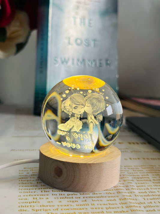 Boule cristal personalisée -  كرة مضيئة بالاسم