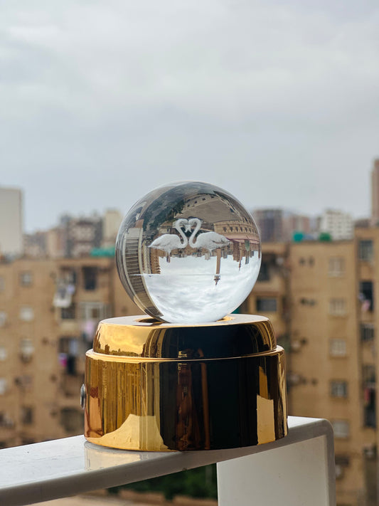 Boule cristal personalisée -  (تدور )كرة مضيئة بالاسم